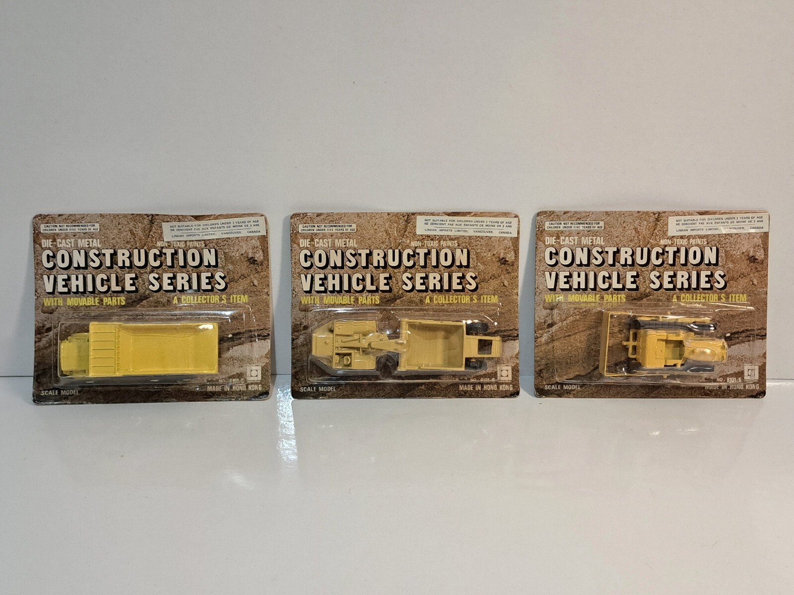 Vintage Construction Vehicle Series Complete Set of 6 Bulldozer Dump Trucks HK
