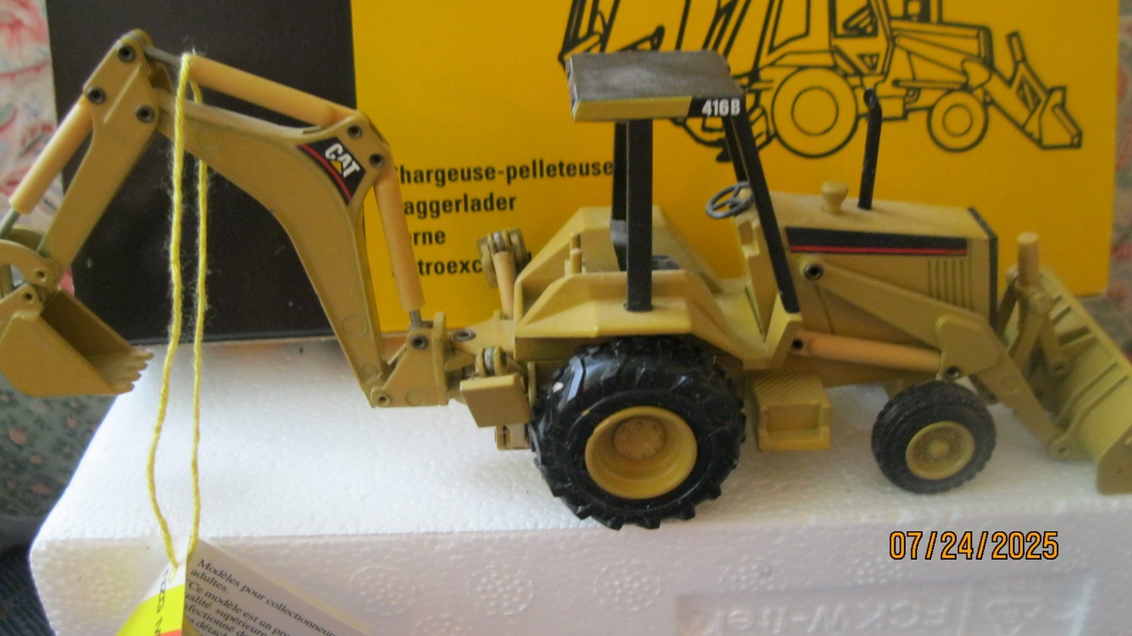 VINTAGE NZG CAT 1990 MINI 416B BACKHOE LOADER 1:50 W. GERMANY