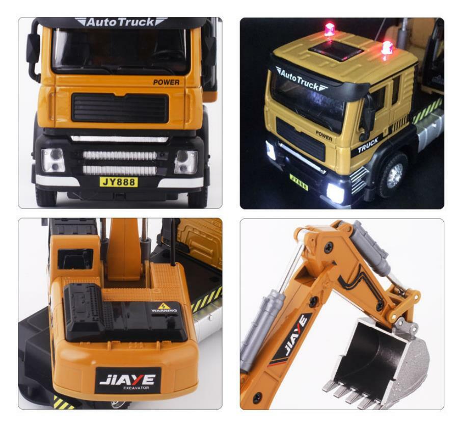 1:50 Diecast Alloy Engineering Wheel Excavator Model Truck Excavator Toys Gifts