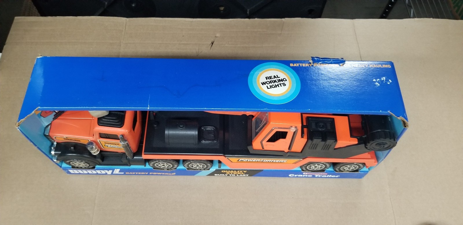 Vintage 1983 Buddy L Kenworth Crane Trailer Battery Powered New In Box MIB W5