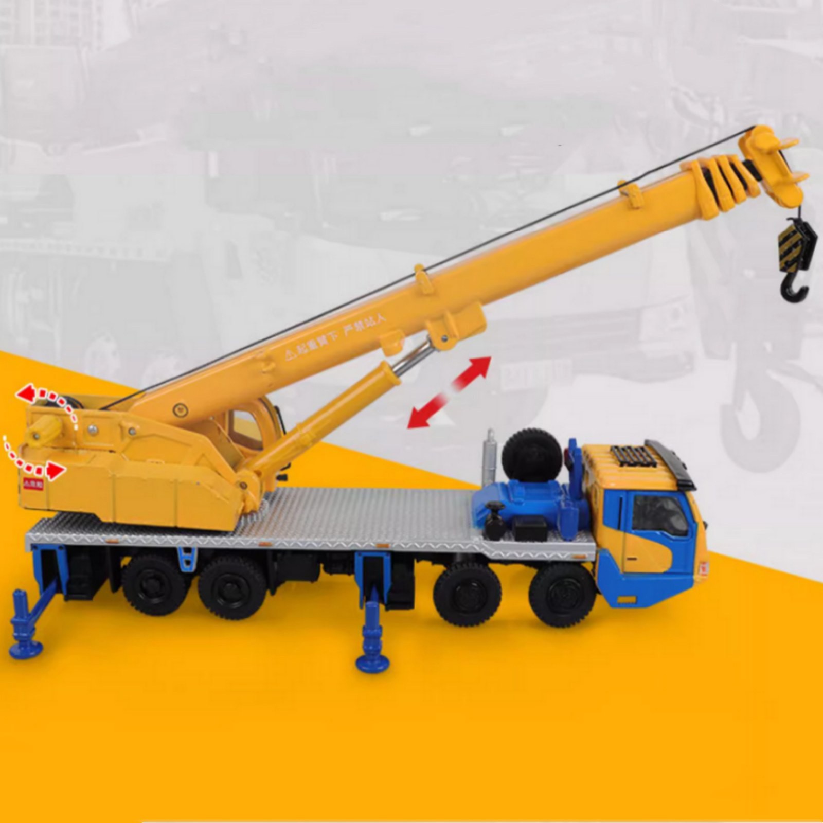 Alloy 1/55 Scale Machinery Lift Crane Truck Vehicle Finished Model Collection