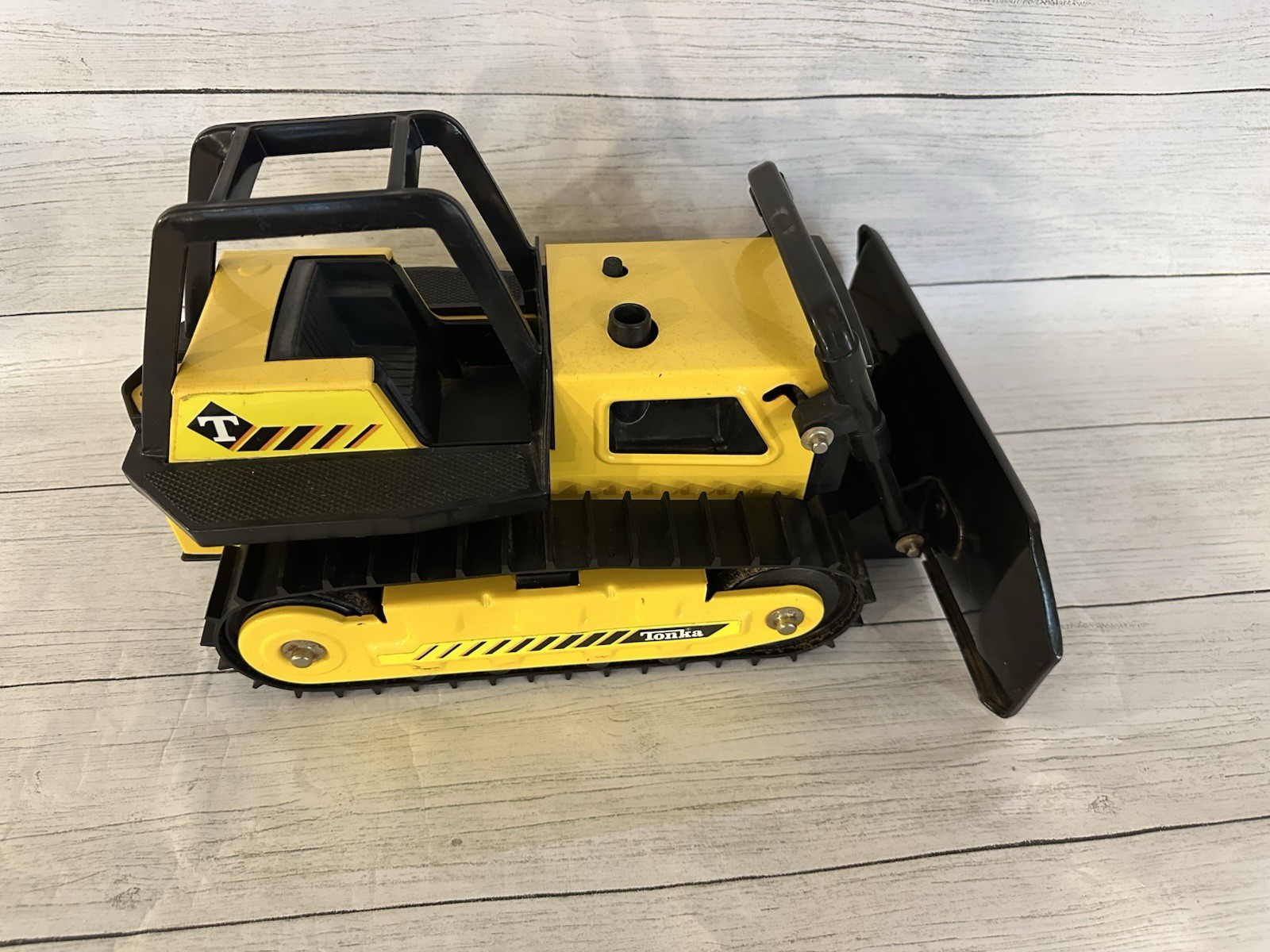 Vintage Tonka Trax Bulldozer ~ Pressed Steel Toy Made In USA 1980s GUC