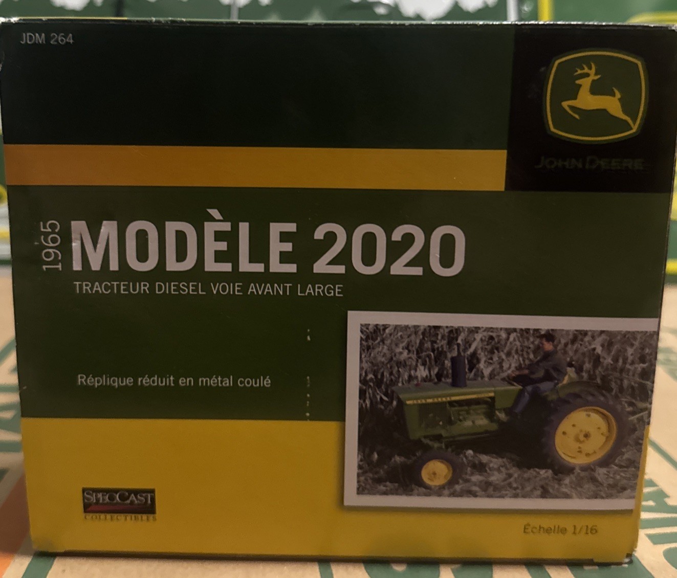 John Deere 1965 Model 2020 Diesel Wide Front Model Tractor 1/16 Scale