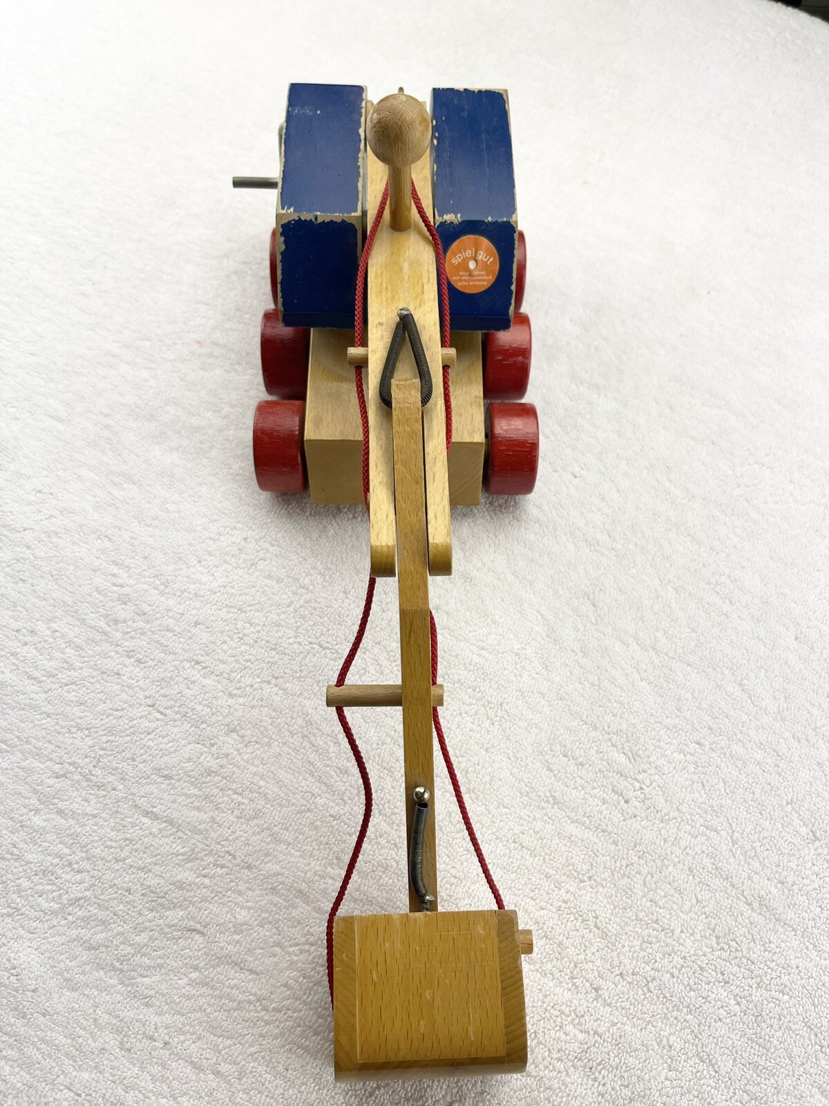 Vintage Spiel Gut Konrad Keller Backhoe Excavator Wood Toy Good Condition German
