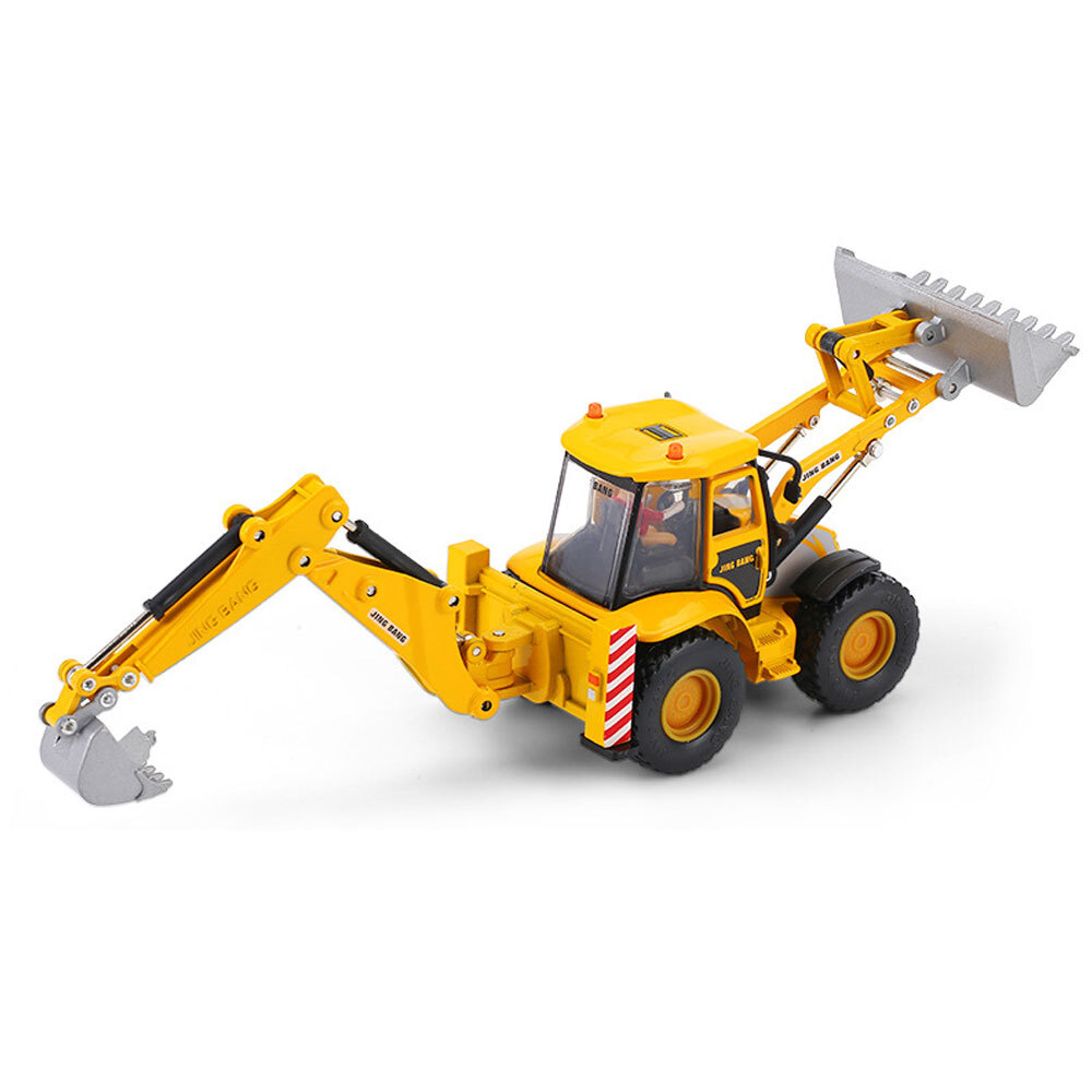 Backhoe Excavator Tractor Loader Model Toy Diecast Construction Vehicle Yellow