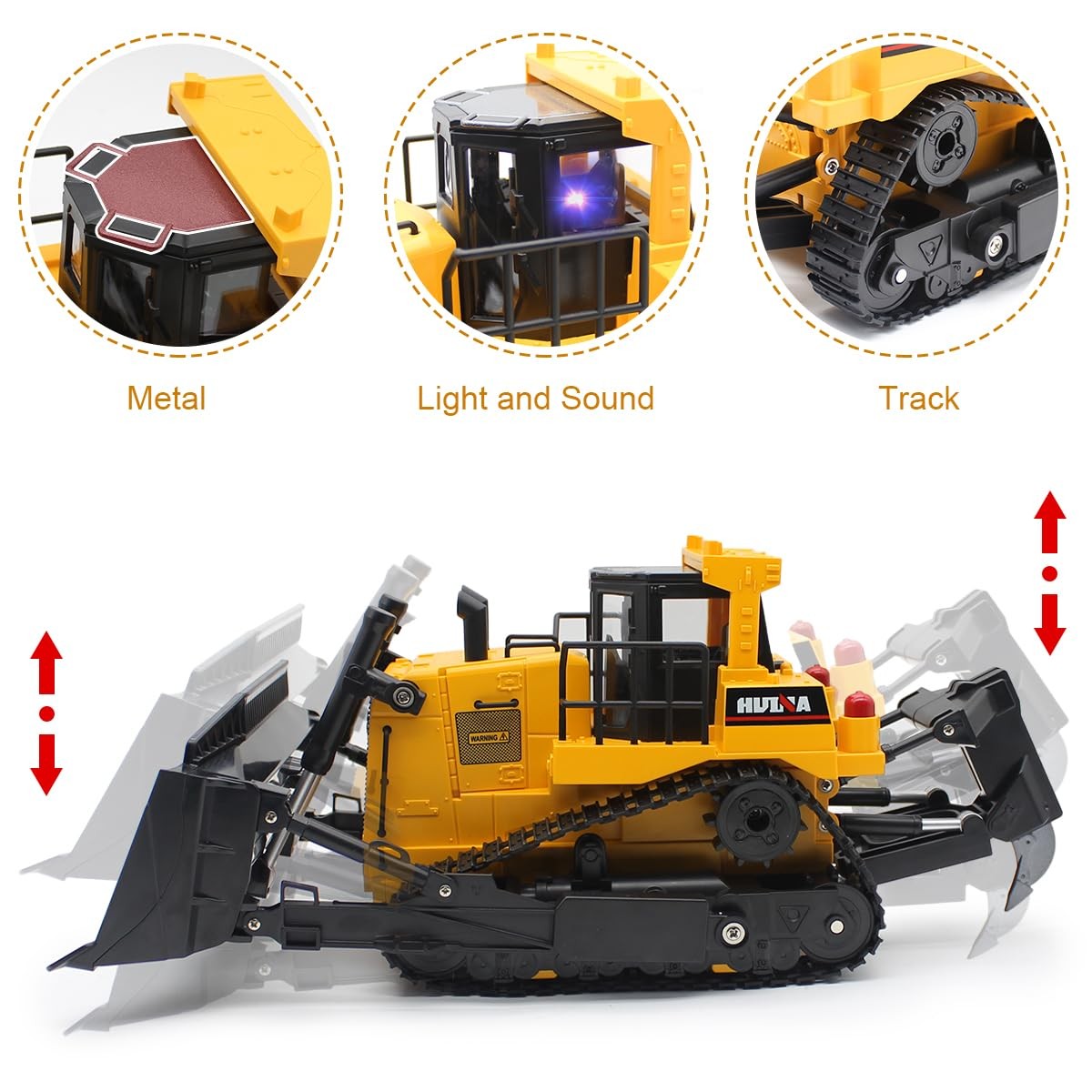 Remote Control Bulldozer RC 1/16 Full Functional Construction Vehicle, 2.4Ghz…