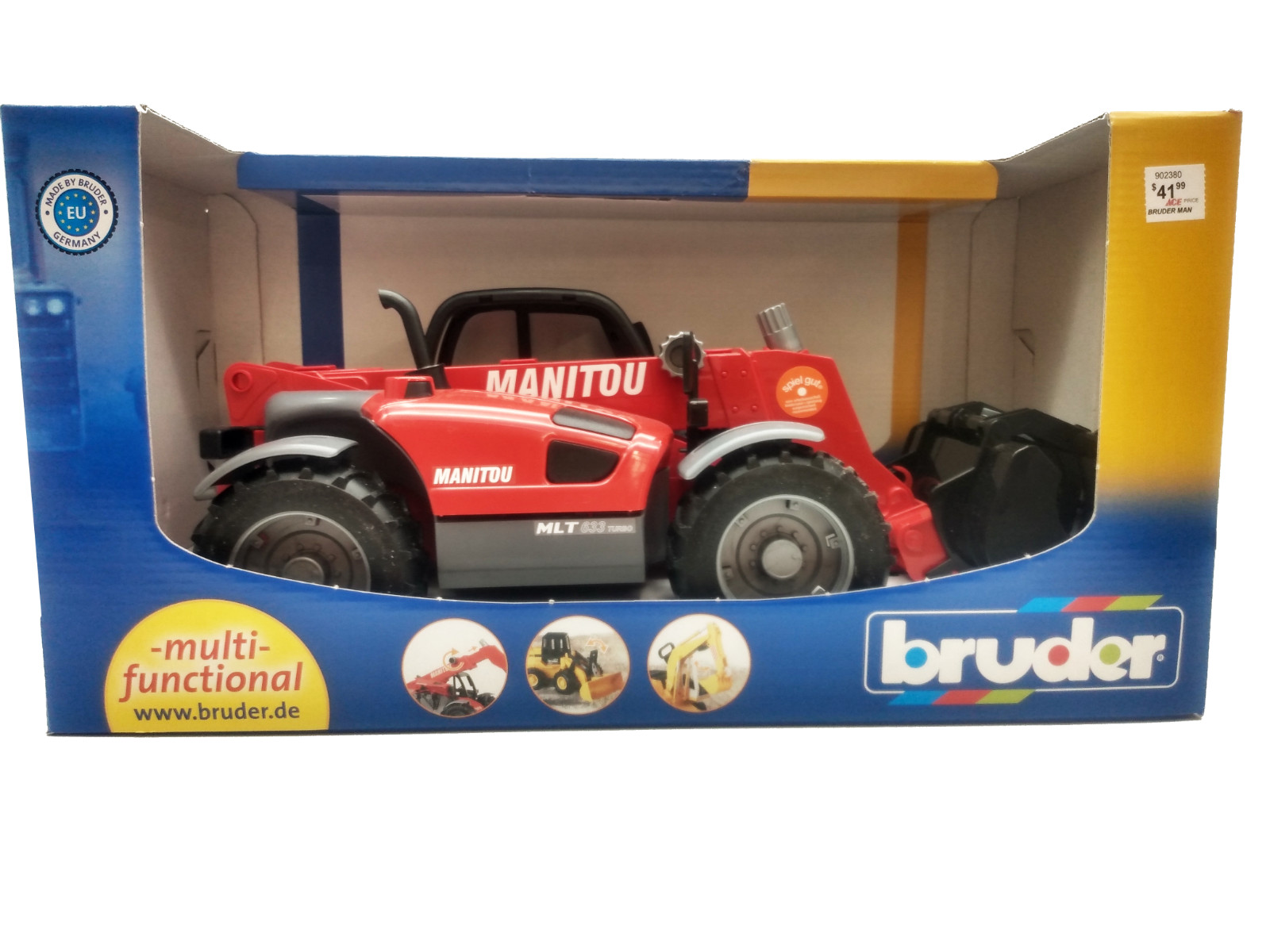 Bruder #02125 Manitou Telescopic Loader MLT 633 -New Telehandler #02125 Tractor