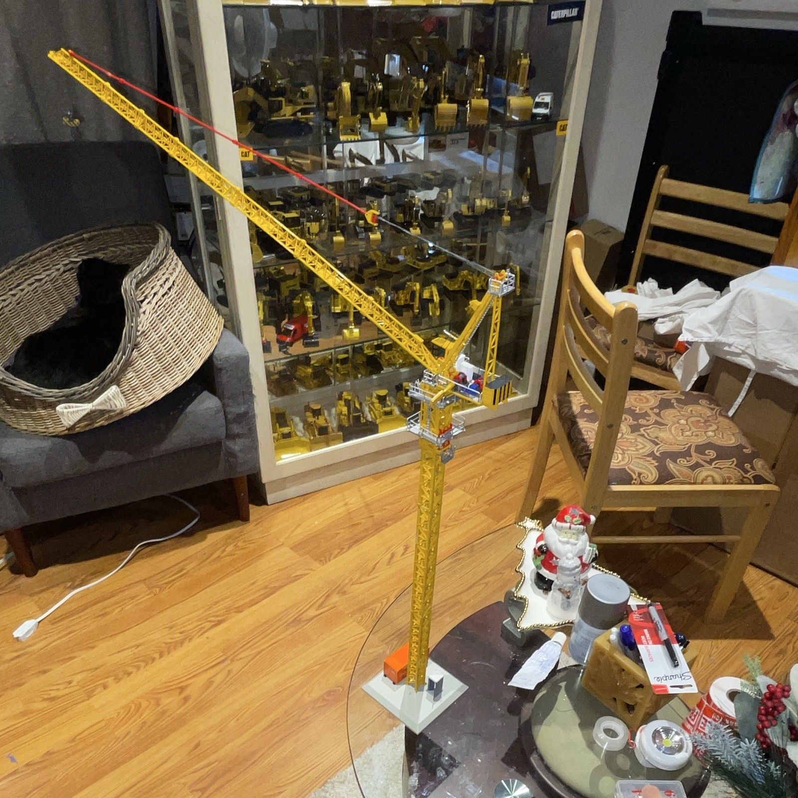 XCMG Tower Crane Diecast Metal Construction Model 1:50 Yellow w/ Stand