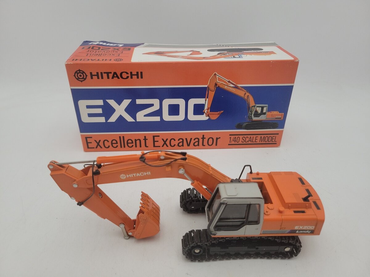 Hitachi 618 1:40 Scale Orange Hitachi EX200 Landy Excellent Excavator Die Cast