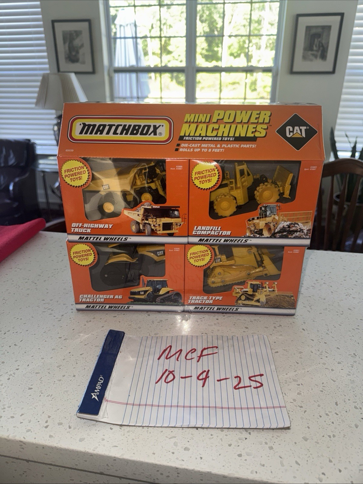 4 Matchbox Mini Power Machines CAT Friction Toy Trucks 1998 NOS