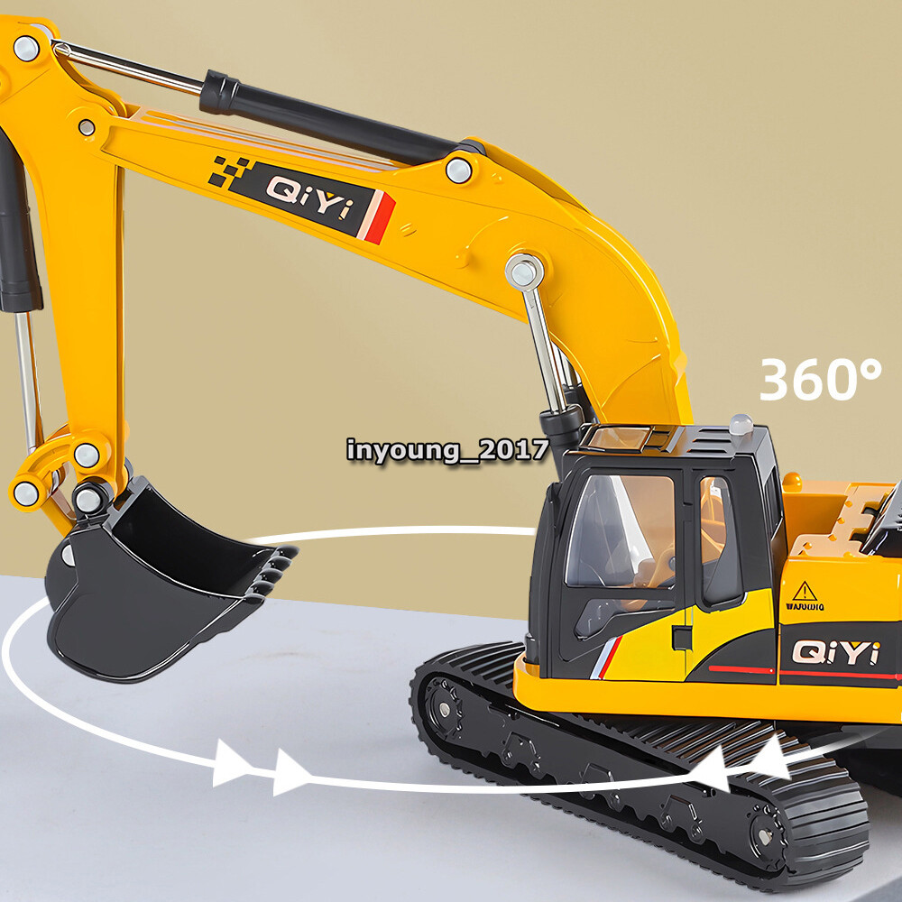 Flatbed Truck with Excavator Playset Diecast Toy Cars Toys for Boys Kids Red