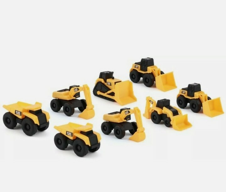 Caterpillar 8 Equipment Toy Backhoe Bull Dozer Excavator Wheel Loader Dump Truck