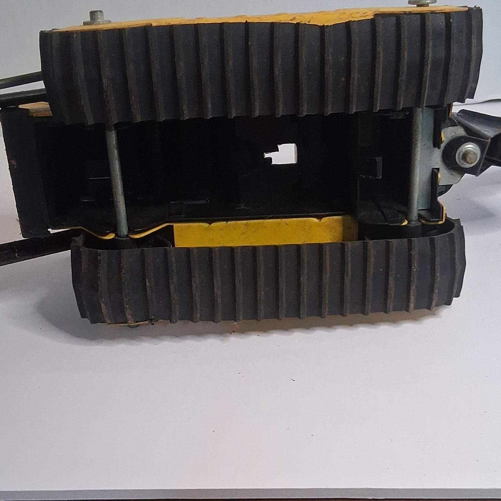 Vintage Diecast Tracked Loader Yellow/Black Front Bucket Backhoe