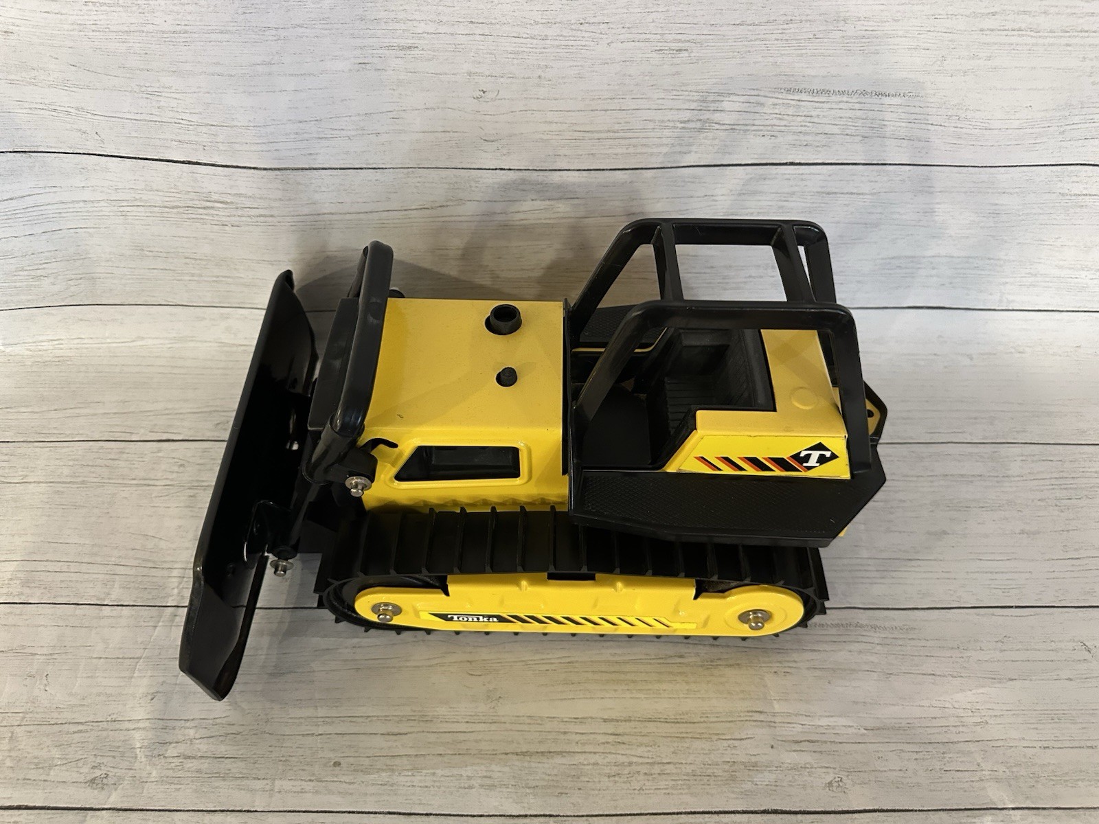 Vintage Tonka Trax Bulldozer ~ Pressed Steel Toy Made In USA 1980s GUC