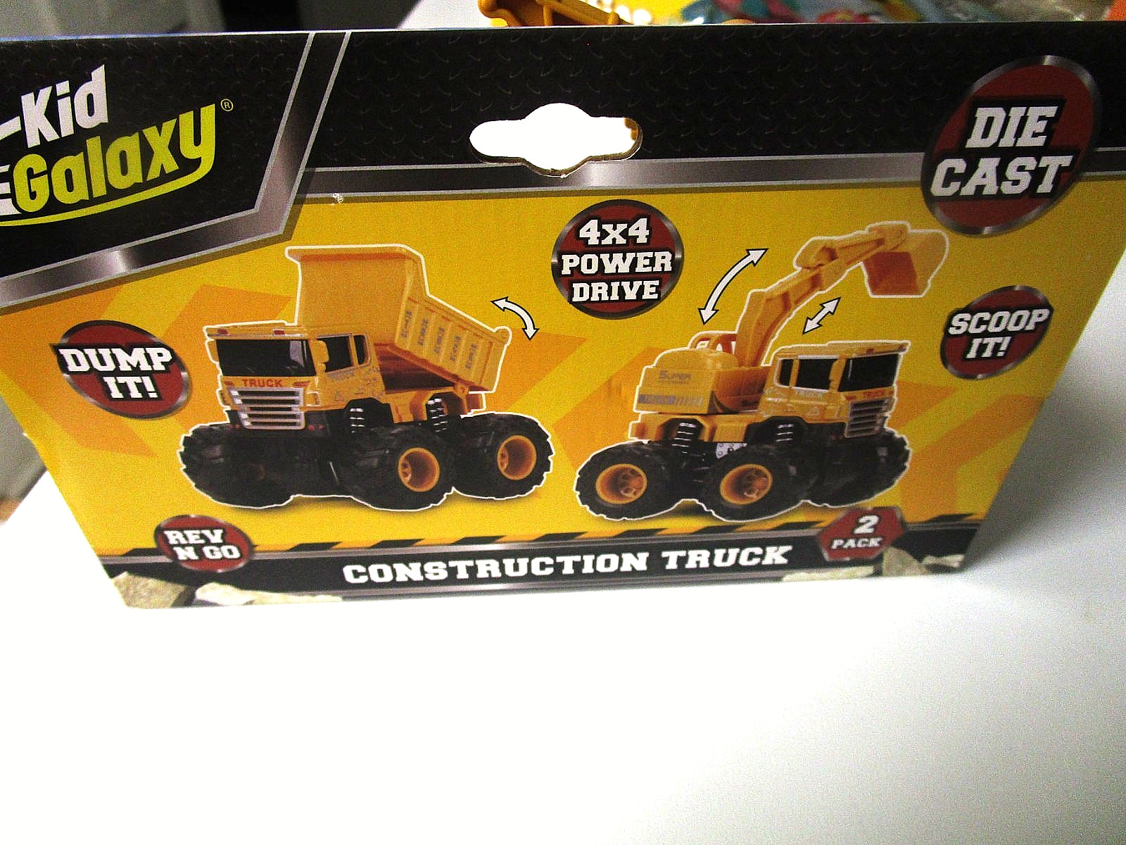 Kid Galaxy Construction Trucks – Durable Plastic Dump & Loader 4 X 4