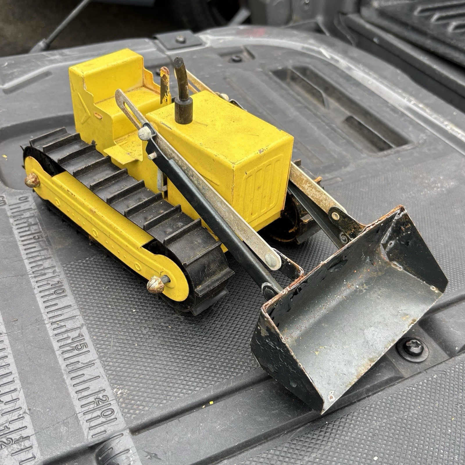 2 x Vintage Pressed Steel Structo Track Loader Bulldozers Toys