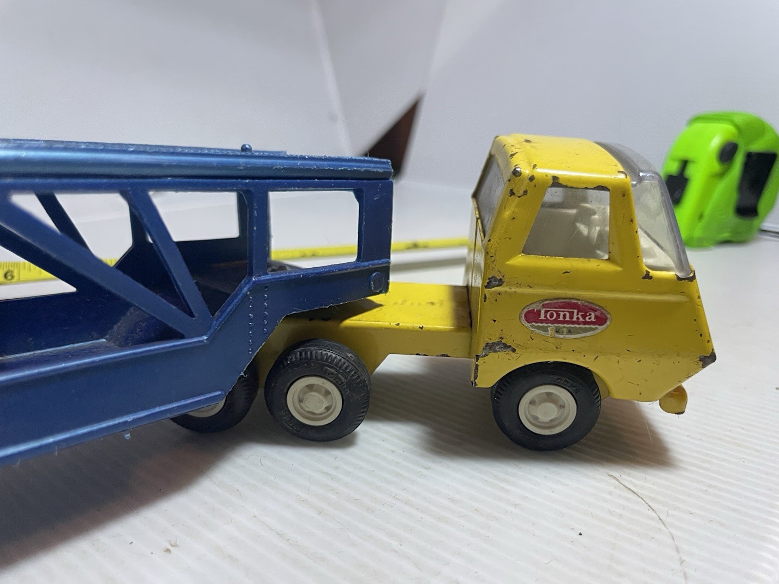 vintage pressed steel Tonka car carrier truck from the 1960s or 1970s