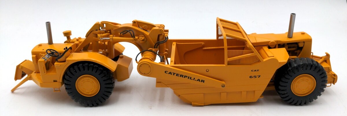Black Rat Models 1:48 Scale Diecast Caterpillar 657 Scraper Push Pull