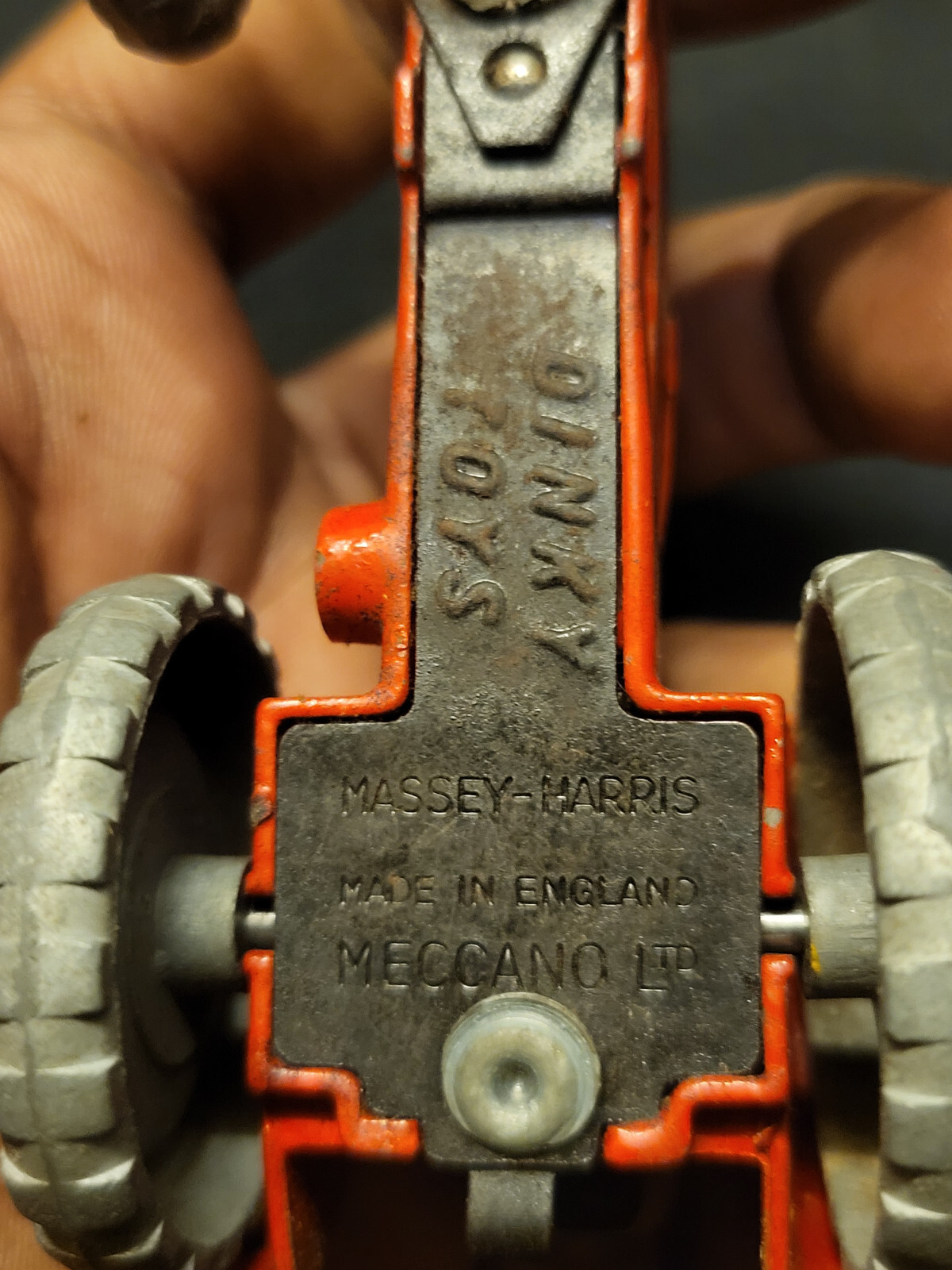 VINTAGE CAST IRON 300 MESSEY-HARRIS TRACTOR DINKY TOYS ENGLAND MECCANO 1950 BOX