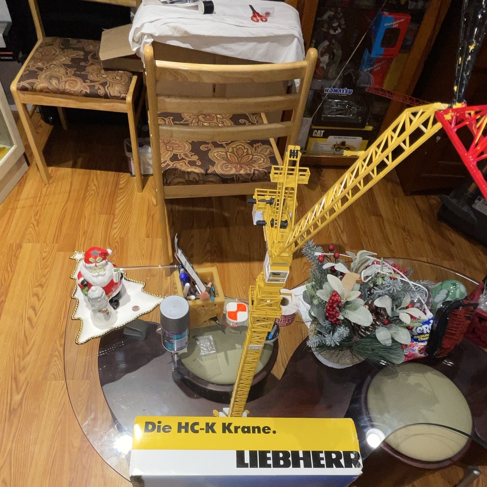 Liebherr HC-K Krane Tower Crane Diecast Model 1:50 Yellow Red White Black