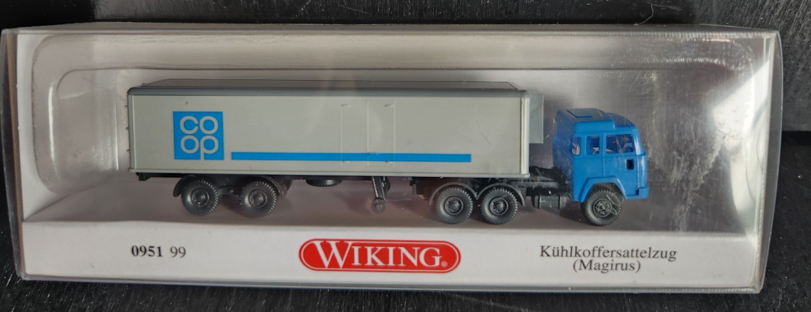 WIKING 0951 99 MAGIRUS SEMI TRACTOR TRAILER HO 1:87 BLUE GERMANY NIP