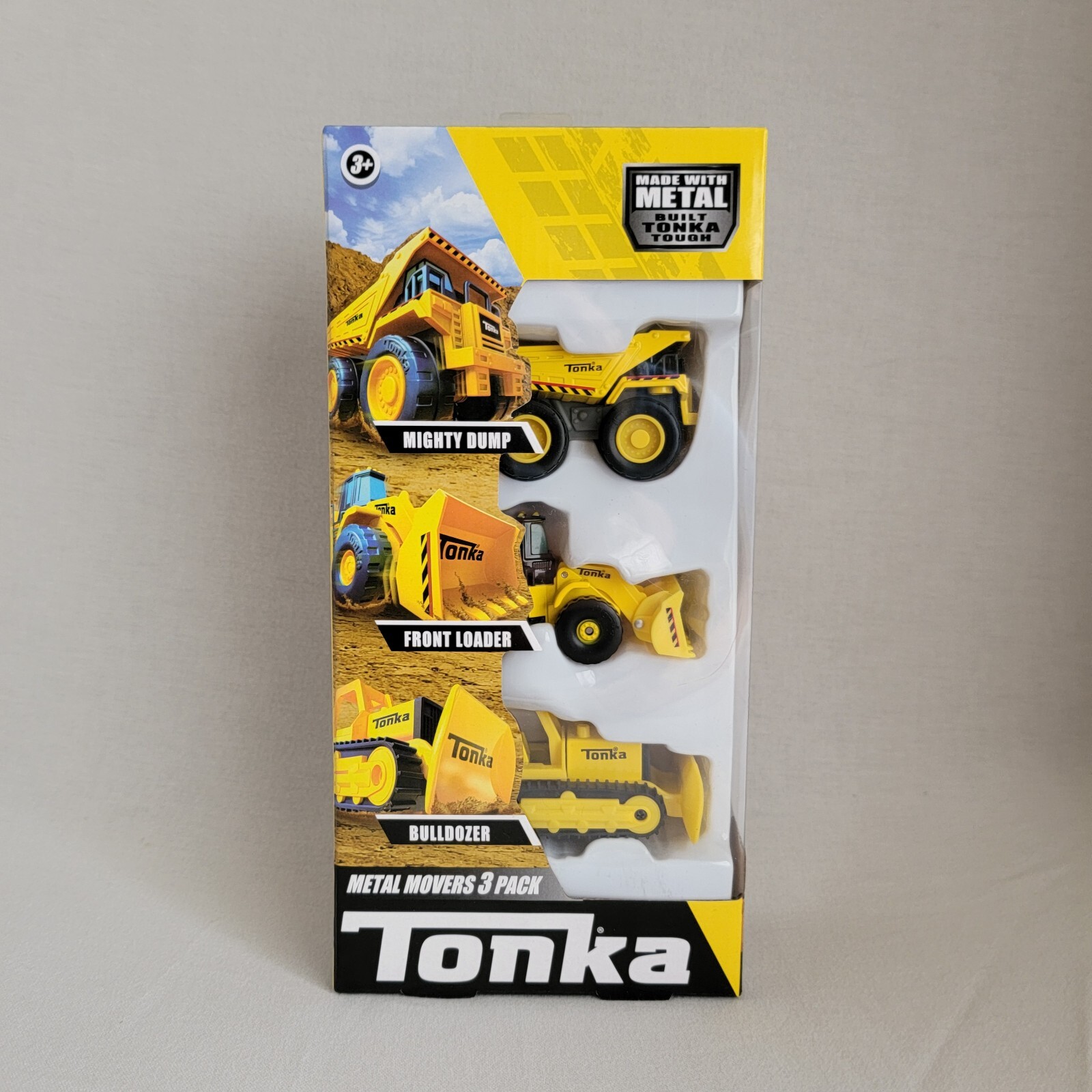 Tonka Metal Movers 3 pack Mighty Dump Truck, Front Loader & Bulldozer NIB A