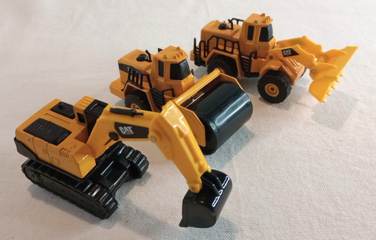 Funrise Yellow CAT Construction Diecast Lot Of 3