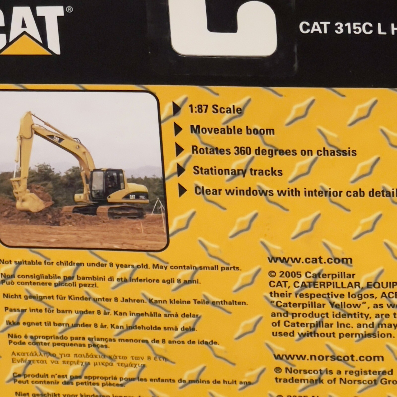 Diecast Norscot Die-Cast 1/87 HO Scale Cat 315C Excavator 55400 NEW NRFB 2005