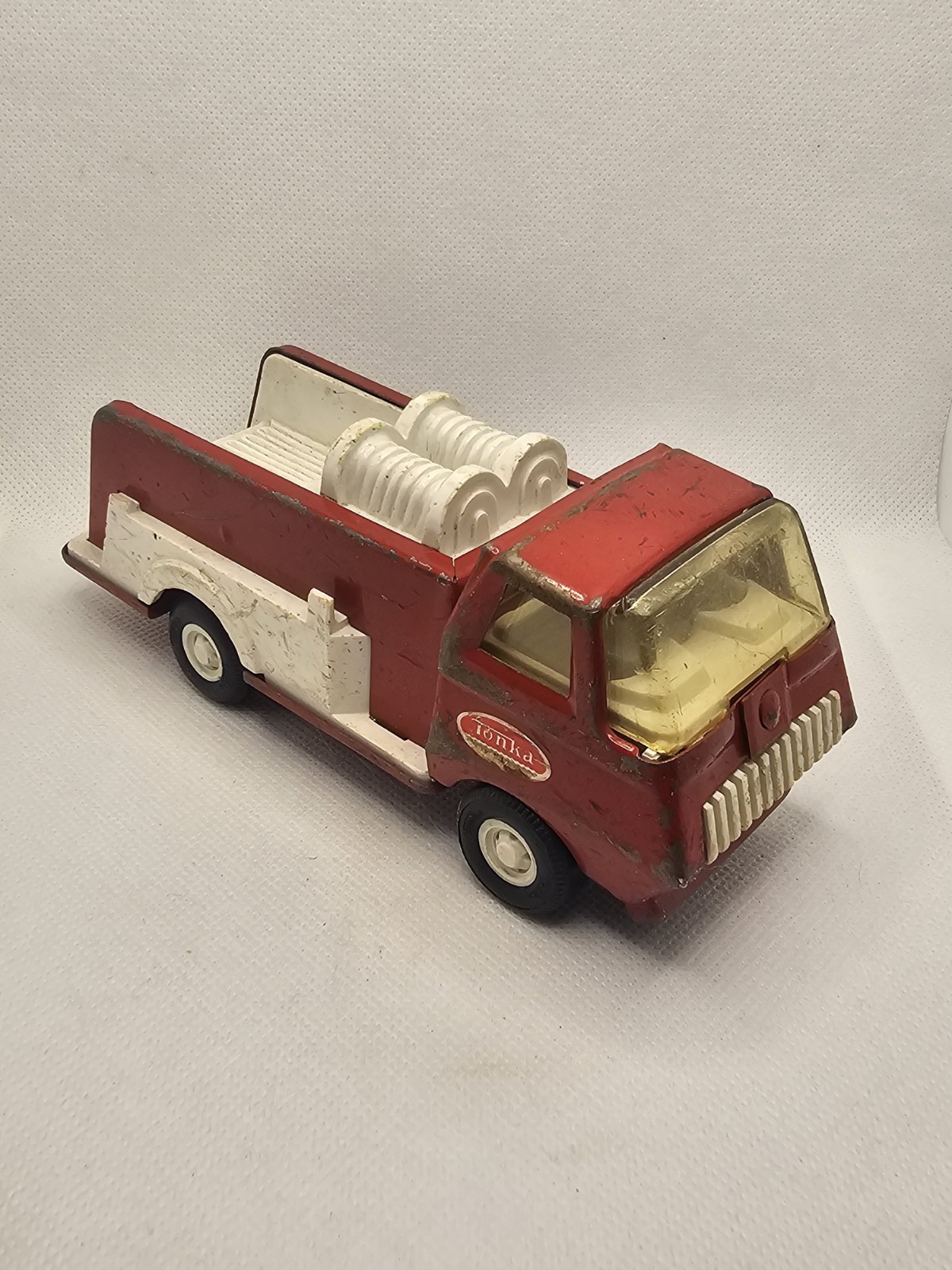 Vintage 1970s Tonka Mini Fire Engine Truck 5 3/4″ Long Pressed Steel Good
