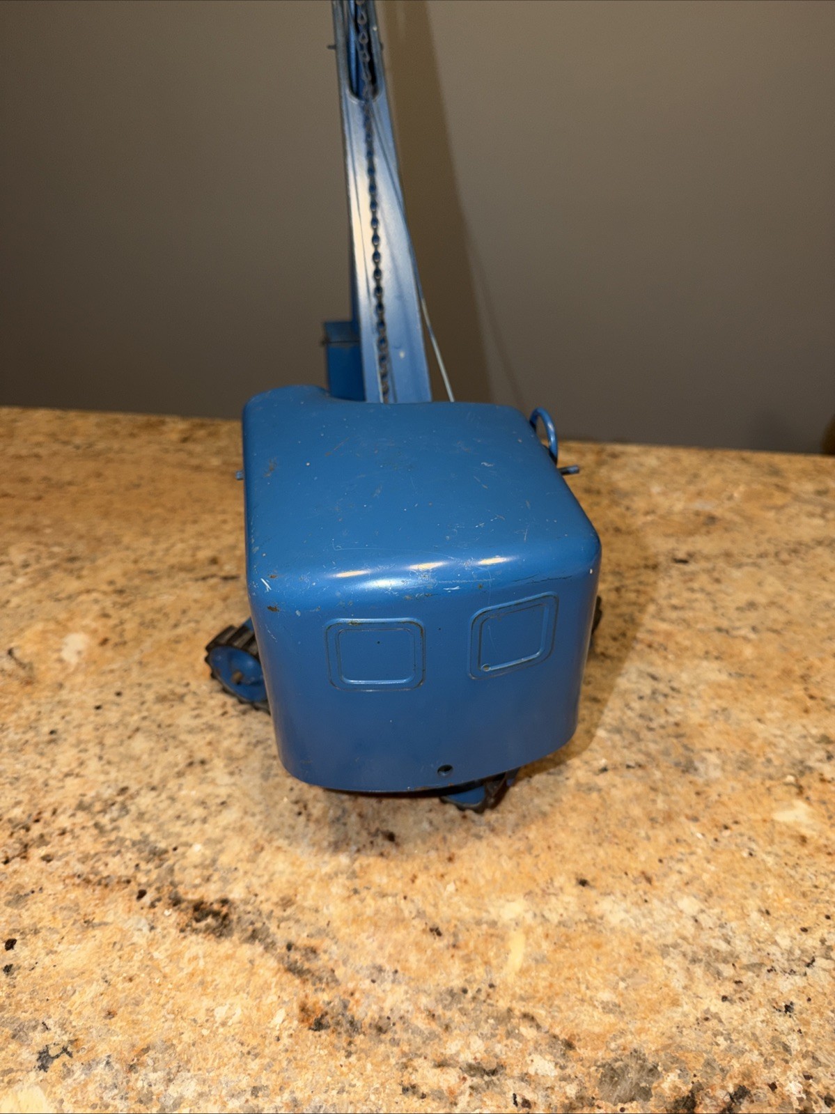 Vintage Structo Toys Pressed Steel Excavator Steam Shovel Toy Blue