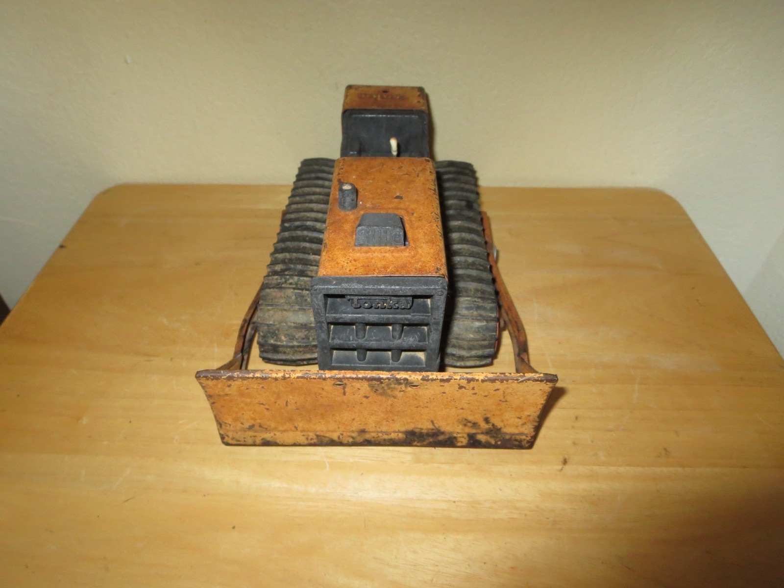 Vintage Tonka T-6 Front Bulldozer Orange Metal Toy 70’s