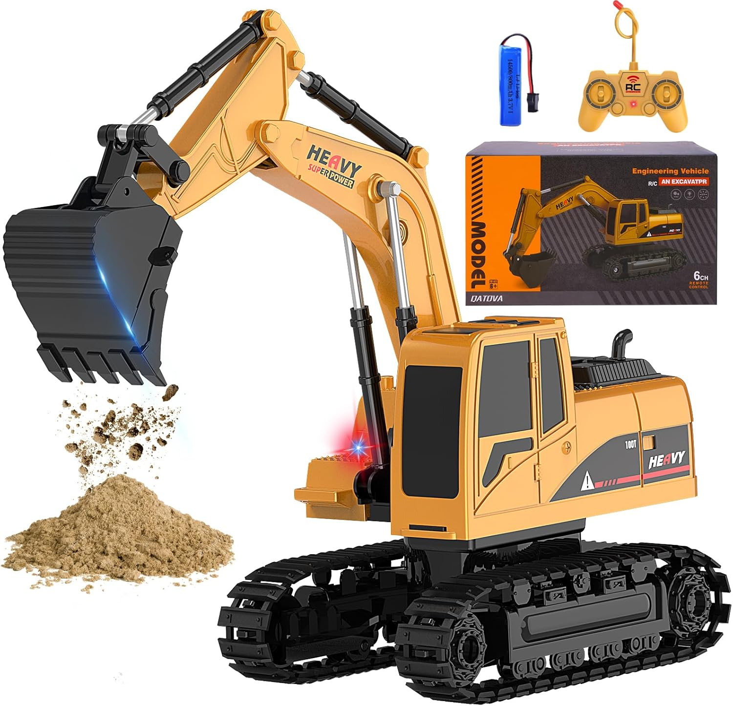 Excavadora construccion control remoto recargable ninos 3 4 5 6 7 8 9 Year Old