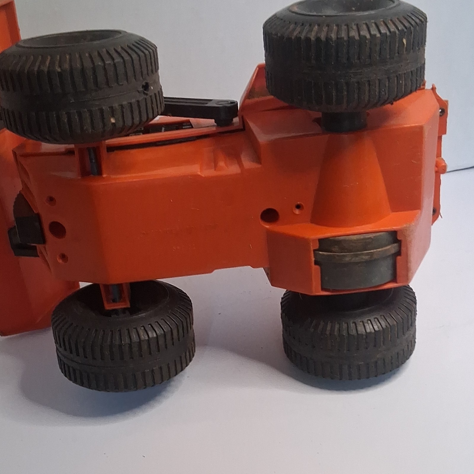 Tonka Vintage Orange Plastic Dozer Construction Vehicle Toy – Black/Gray