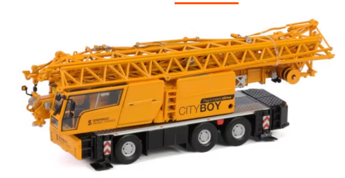 1:50 WSI Spierings Mobile Tower Crane SK487AT3 CITYBOY Machine Diecast Model