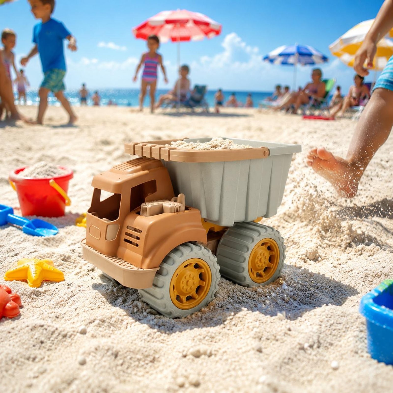Wheat Straw Dump Truck Environmentally Conscious Play Vehicle Large Wheels