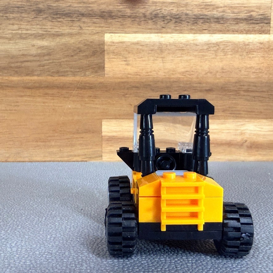 Mini Construction Vehicle Forklift Loader Building Block Toy Yellow Black