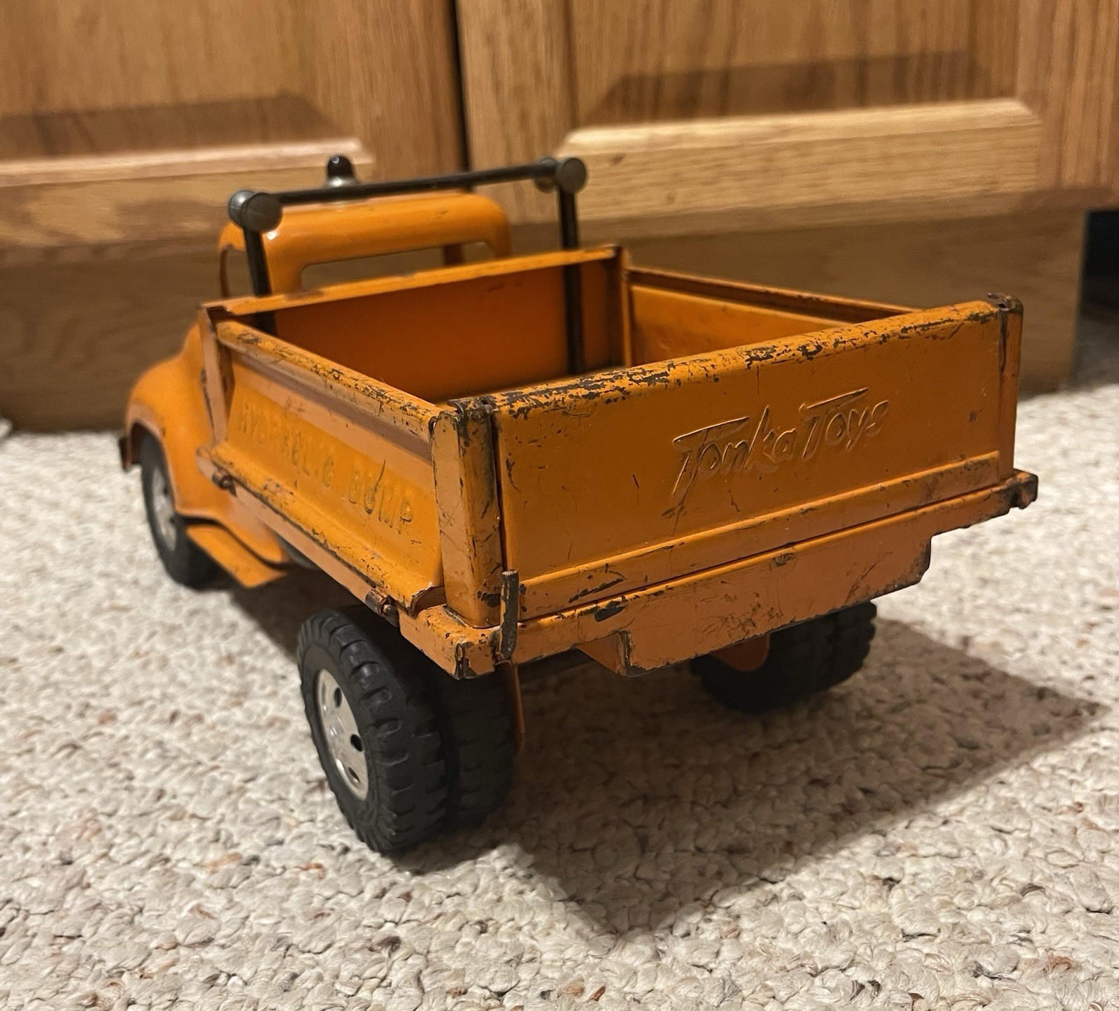 Tonka Vintage 50s Pressed Steel Hydraulic Dump Truck State Hi-Way Dept Side Dump