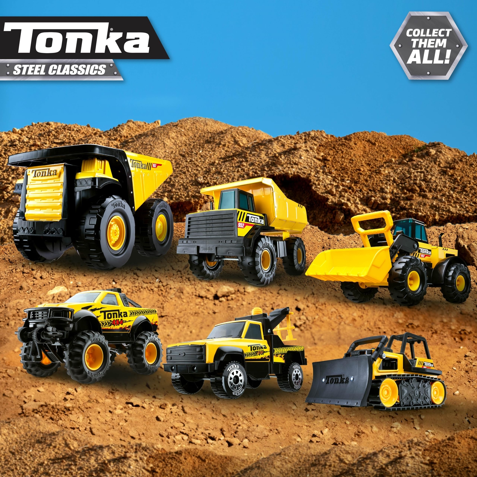 Tonka Tough Yellow Front Loader Construction Toy for Kids 21.5 inches Wide