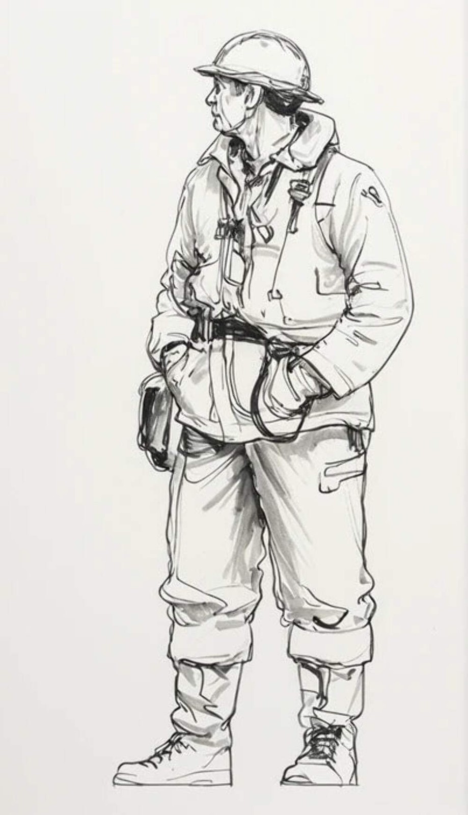 N28 ASRL WWII RAF Rescue Crewman Figure – Life Jacket and Brodie Helmet, Standin