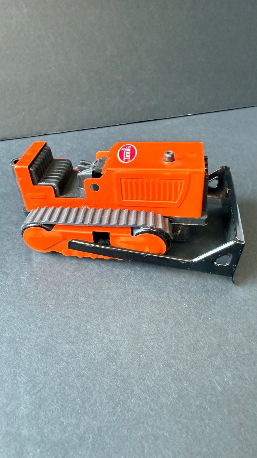 Vintage 1970s Tonka Mini 510 Bulldozer Dozer Orange Black Blade 4.5″ Complete