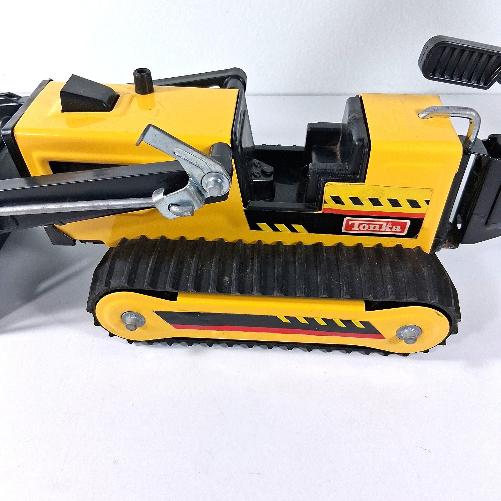 Tonka Trax Backhoe & Front End Loader Yellow Tractor Classic Metal Vintage
