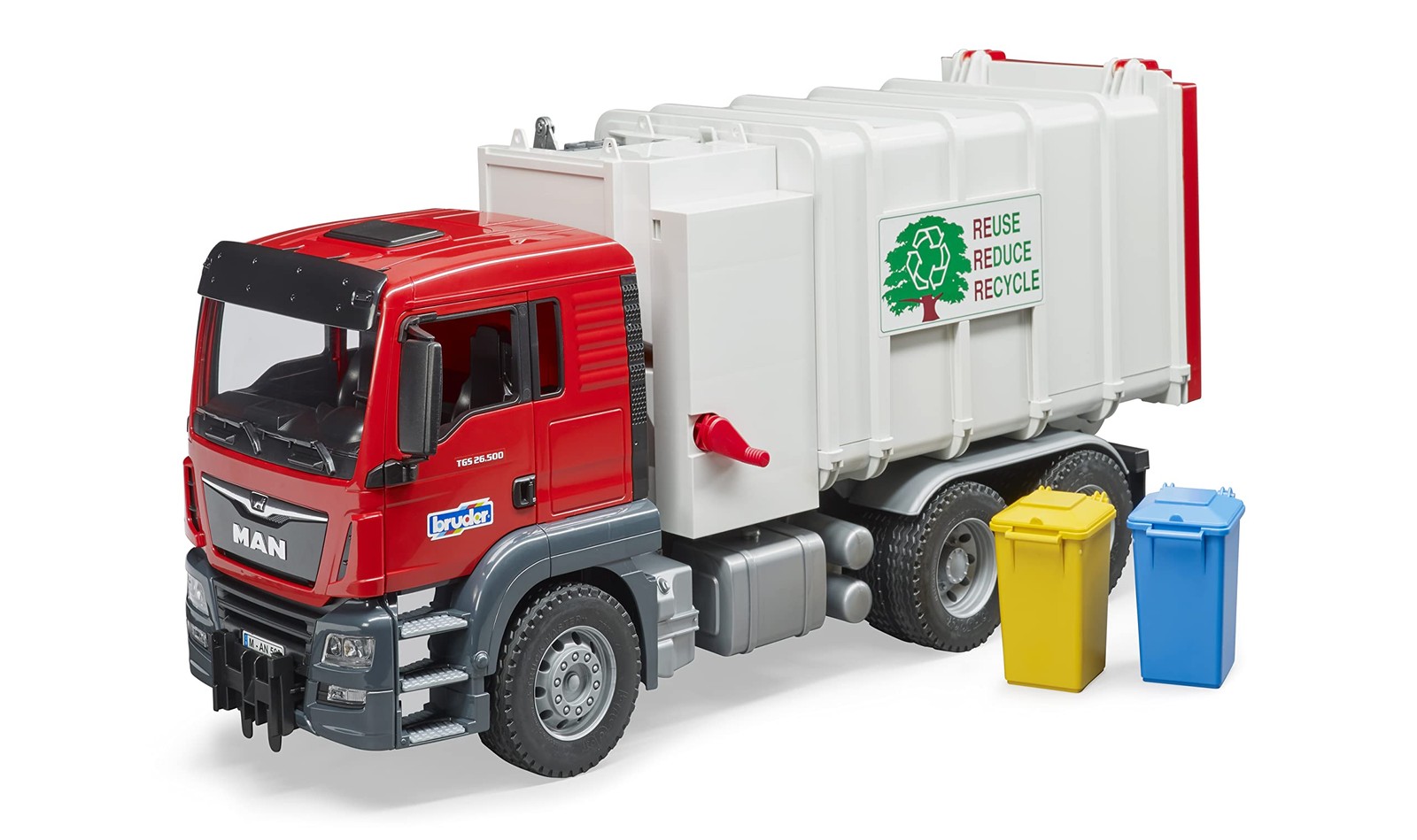 Bruder 03761 Man Tgs Side Loader Refuse Truck Toy For Age 4 And Up 21.25 Inch