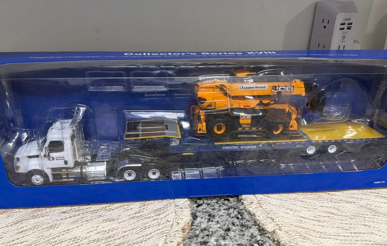 United Rentals Collector’s Series XVII First Gear Freightliner, JCB Forklift
