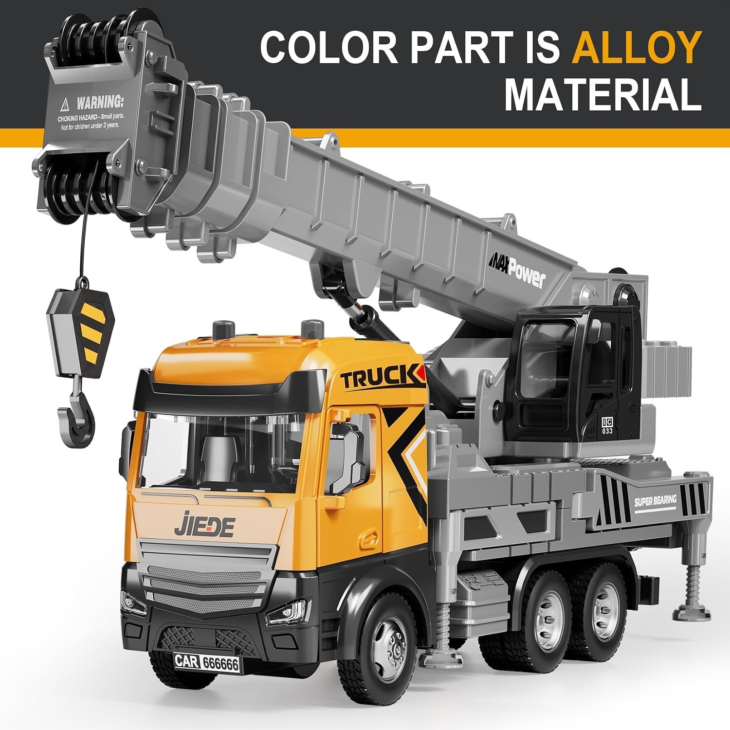 Crane Truck Toys Construction Vehicle Set 29 in Alloy Crane Arm Lights Sounds