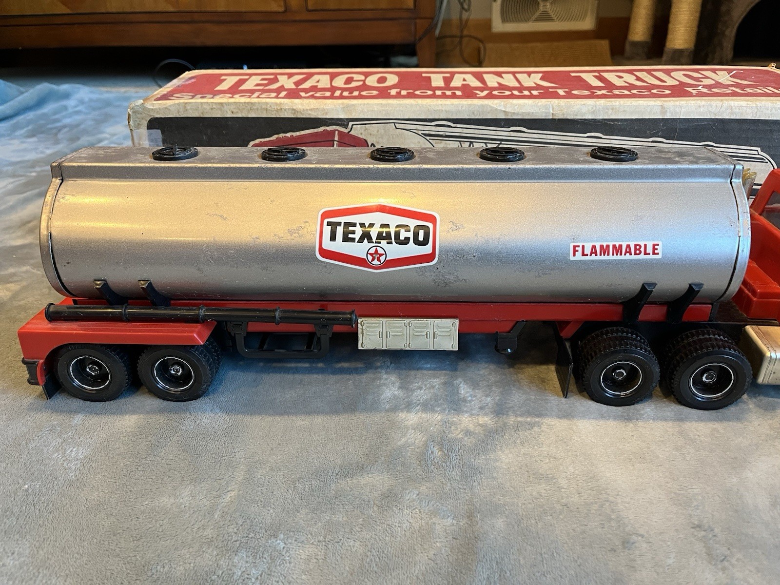 Vintage ‘70s Plastic Steel Texaco Gas Oil Tanker Toy Truck By Republic Tools USA