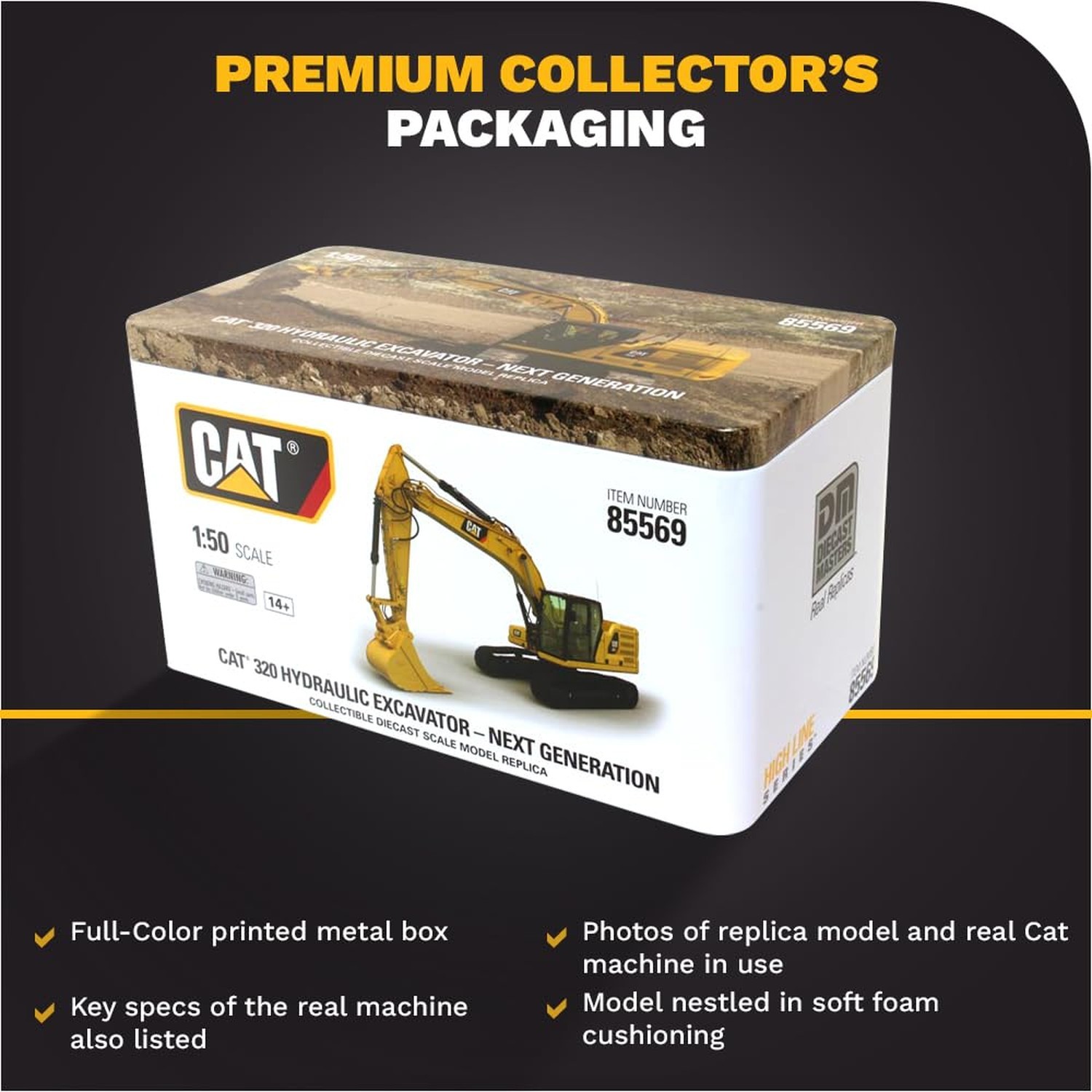 Diecast Masters 1/50 High Detail Caterpillar 320 Hydraulic Excavator – High L…