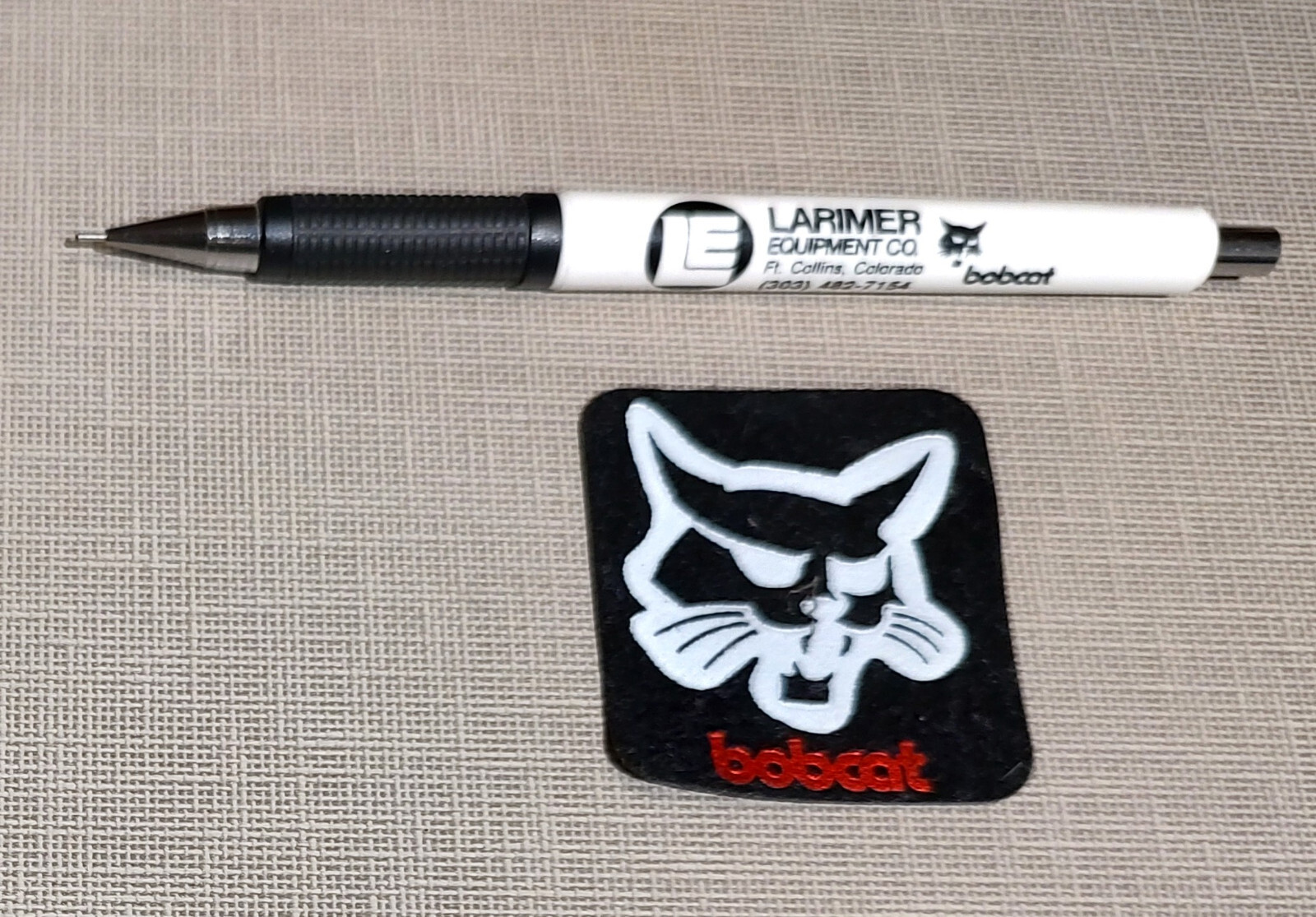 Vintage Bobcat Mechanical Pencil & Felt Magnet – 1990s – Original Owner