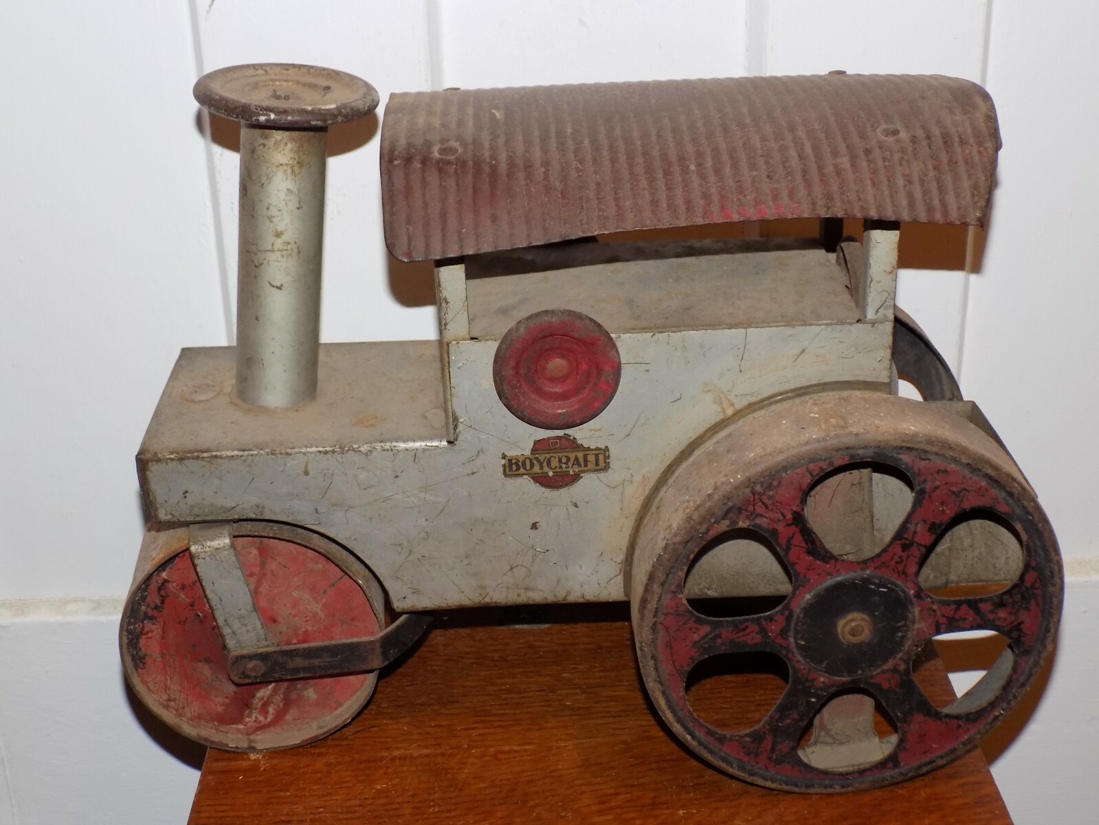 Vintage BoyCraft Pressed Steel Ride On Steam Roller