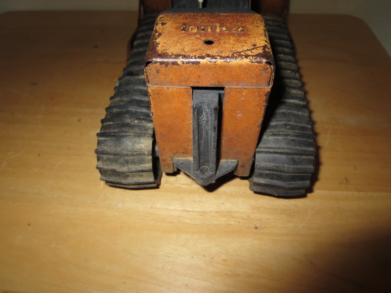 Vintage Tonka T-6 Front Bulldozer Orange Metal Toy 70’s