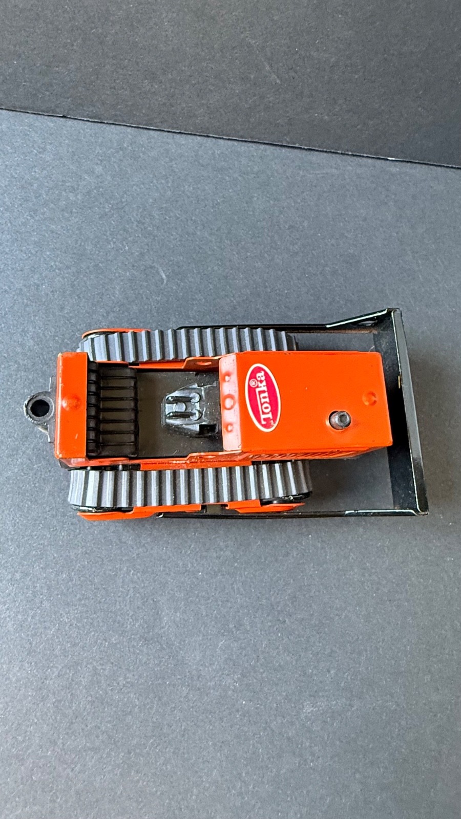 Vintage 1970s Tonka Mini 510 Bulldozer Dozer Orange Black Blade 4.5″ Complete